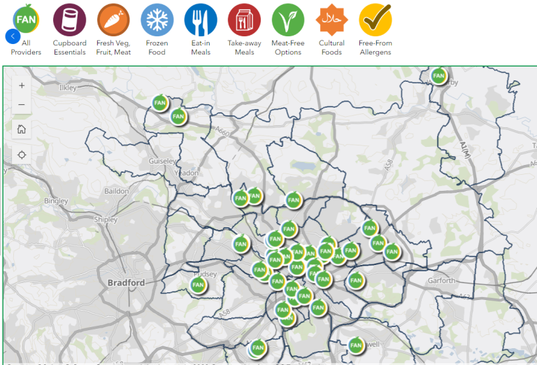 Leeds Food Aid Network map